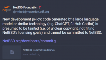 NetBSD 禁止提交由 AI 生成的代码
